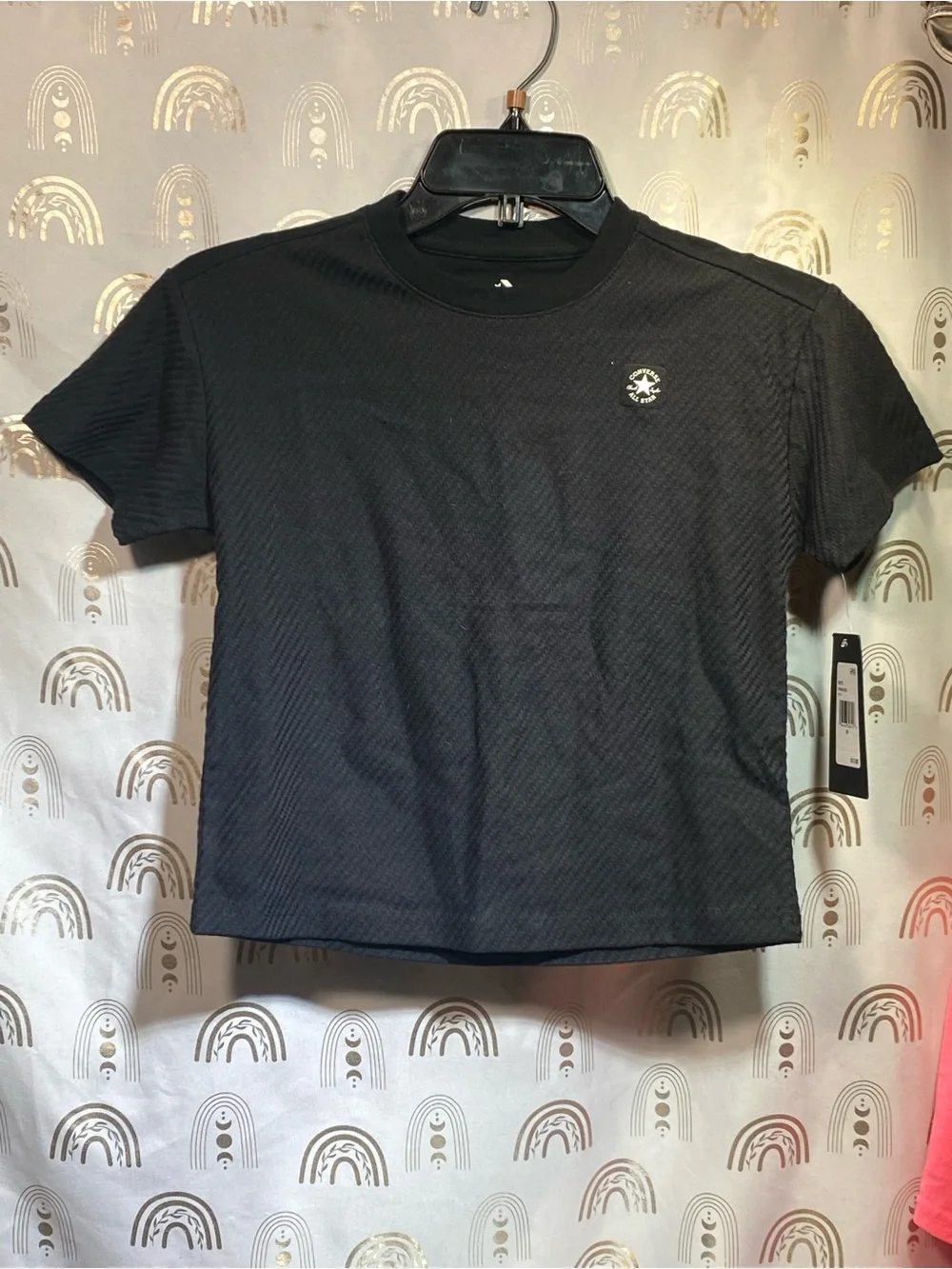 Converse Black Short Sleeve Kids Tee with Small Logo